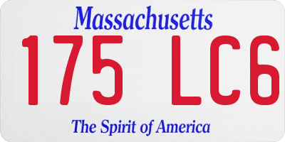 MA license plate 175LC6