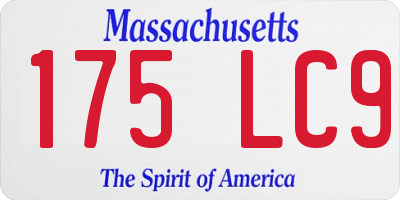 MA license plate 175LC9