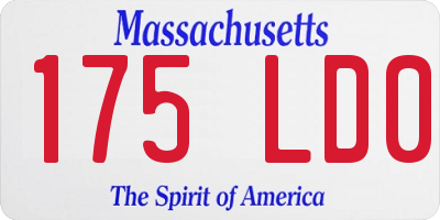 MA license plate 175LD0