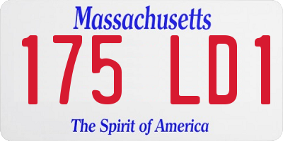 MA license plate 175LD1