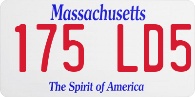 MA license plate 175LD5
