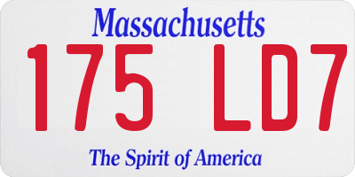 MA license plate 175LD7