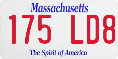 MA license plate 175LD8