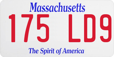 MA license plate 175LD9
