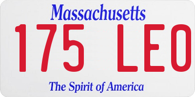 MA license plate 175LE0