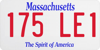 MA license plate 175LE1
