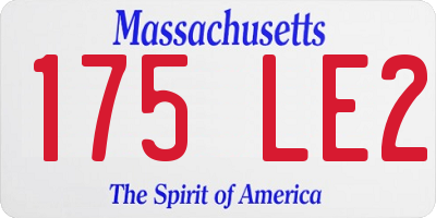 MA license plate 175LE2