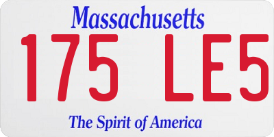 MA license plate 175LE5