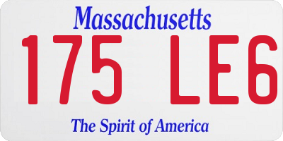 MA license plate 175LE6