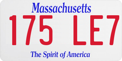 MA license plate 175LE7