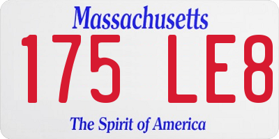 MA license plate 175LE8