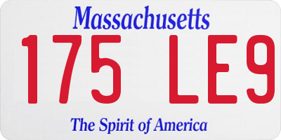 MA license plate 175LE9