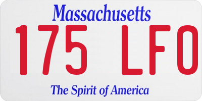 MA license plate 175LF0