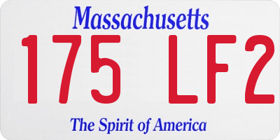 MA license plate 175LF2