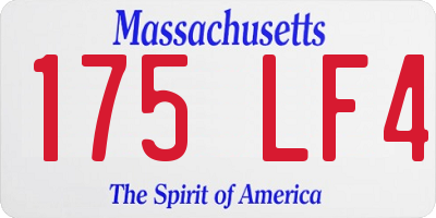 MA license plate 175LF4