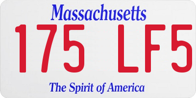 MA license plate 175LF5