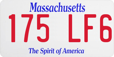 MA license plate 175LF6