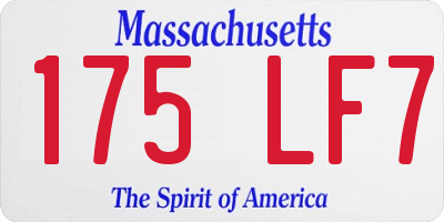 MA license plate 175LF7