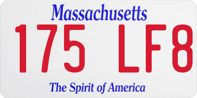 MA license plate 175LF8