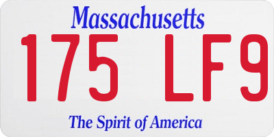 MA license plate 175LF9