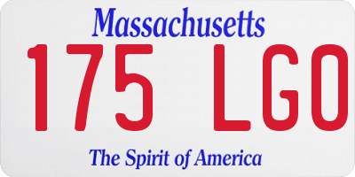 MA license plate 175LG0