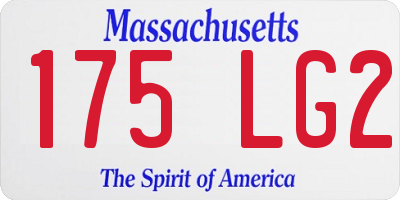 MA license plate 175LG2