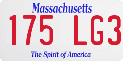 MA license plate 175LG3