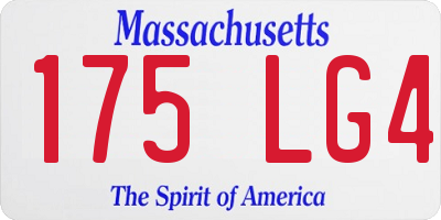MA license plate 175LG4