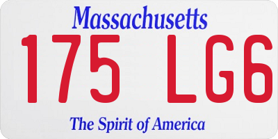 MA license plate 175LG6