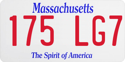 MA license plate 175LG7