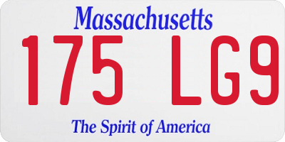 MA license plate 175LG9