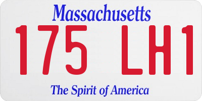 MA license plate 175LH1