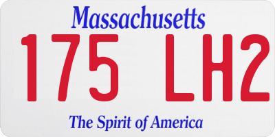 MA license plate 175LH2