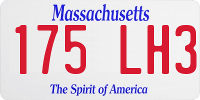 MA license plate 175LH3