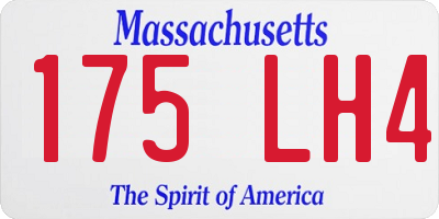 MA license plate 175LH4