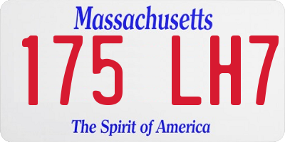 MA license plate 175LH7