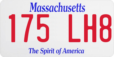 MA license plate 175LH8