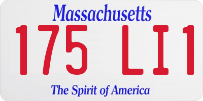 MA license plate 175LI1