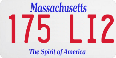 MA license plate 175LI2
