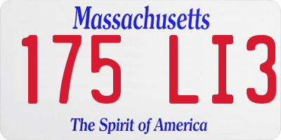 MA license plate 175LI3
