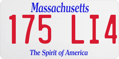 MA license plate 175LI4