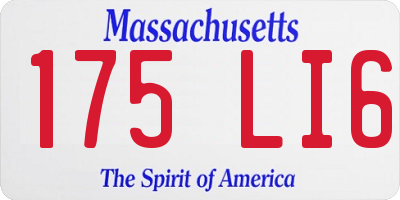 MA license plate 175LI6