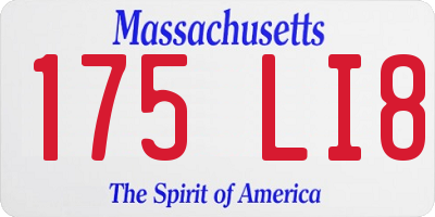 MA license plate 175LI8