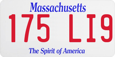 MA license plate 175LI9