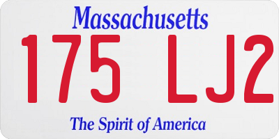 MA license plate 175LJ2