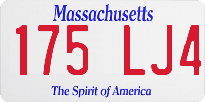 MA license plate 175LJ4