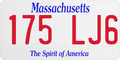MA license plate 175LJ6