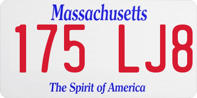 MA license plate 175LJ8