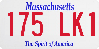 MA license plate 175LK1