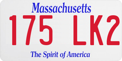 MA license plate 175LK2